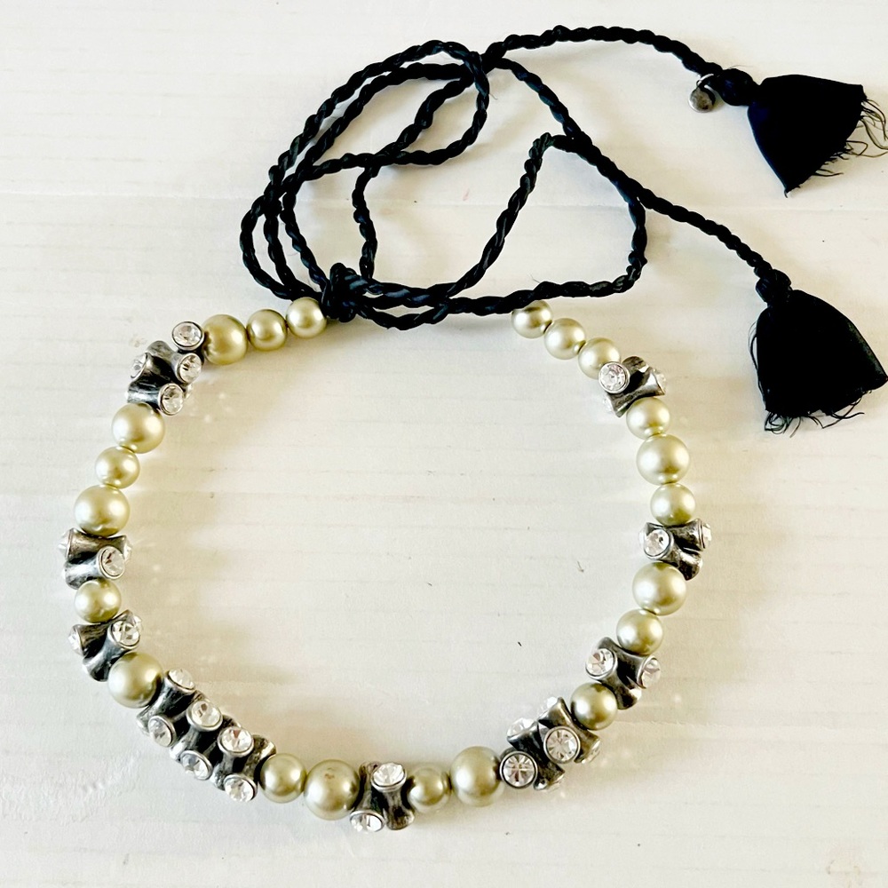 Vintage J. Crew Fresh Water Peral & Swarovski Crystal Necklace